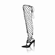 Franki Lux Net Thigh High Sandals